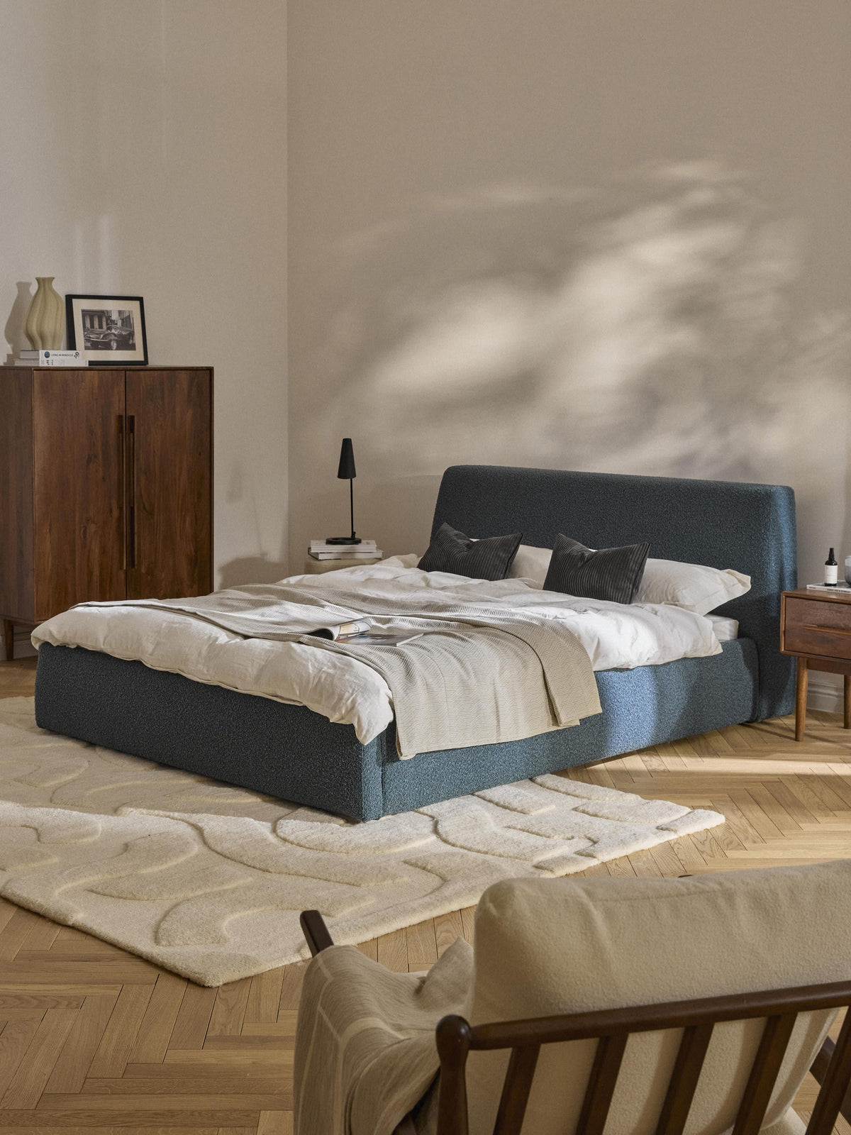 Warehamy Cloud Upholstered Bouclé Bed