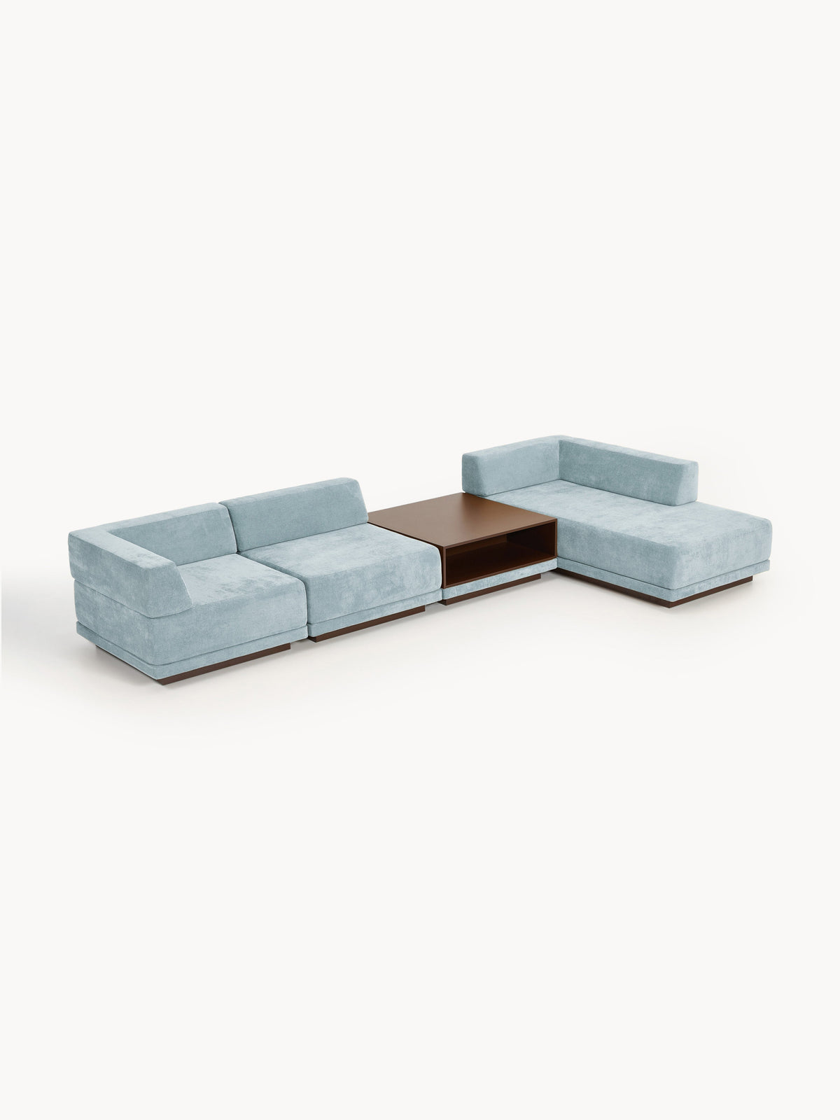 Warehamy Colin Corner Modular Sofa (4-Seater) with Coffee Table