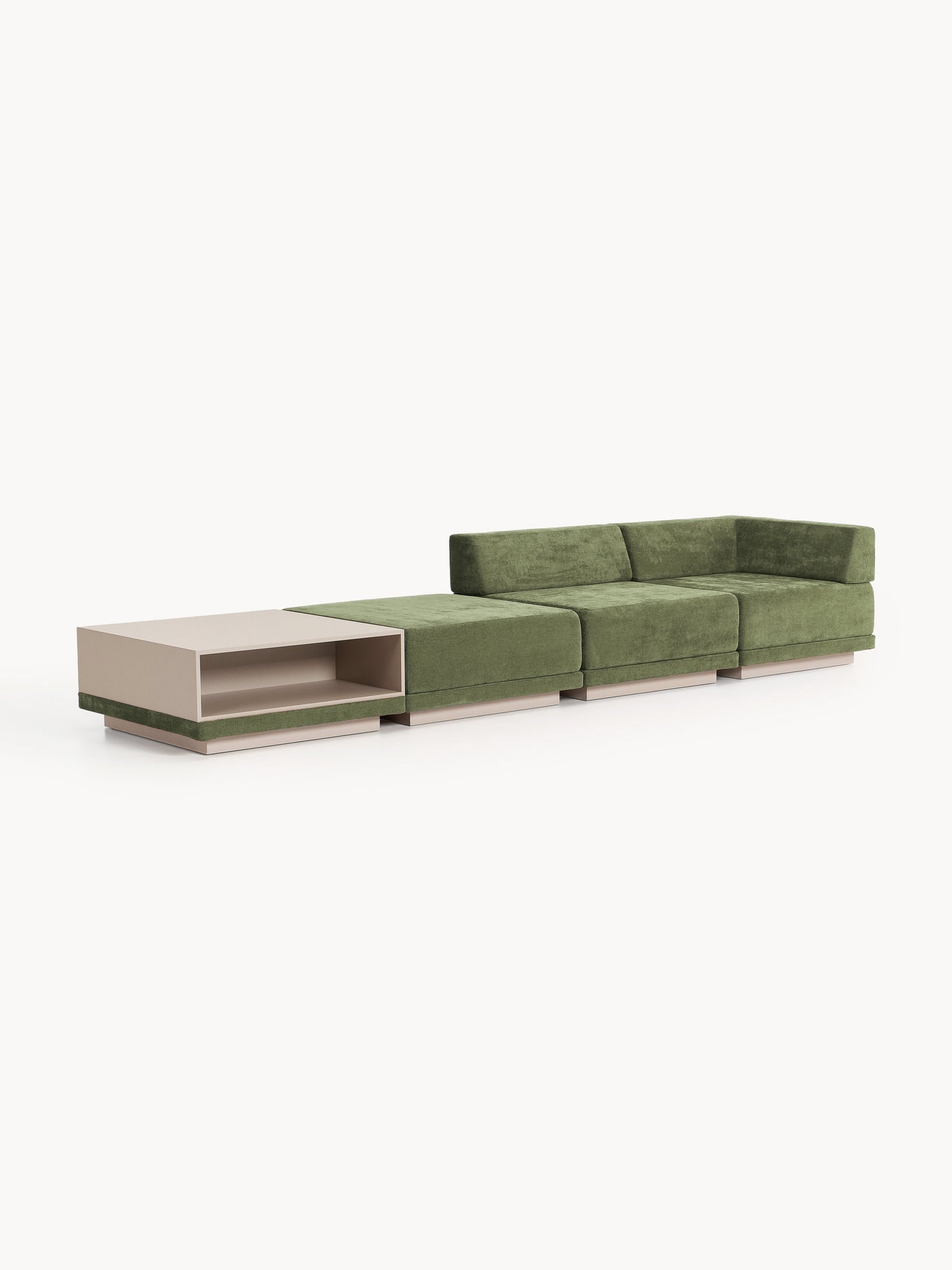 Warehamy Colin Modular Sofa, 4-Seater, with Coffee Table & Ottoman