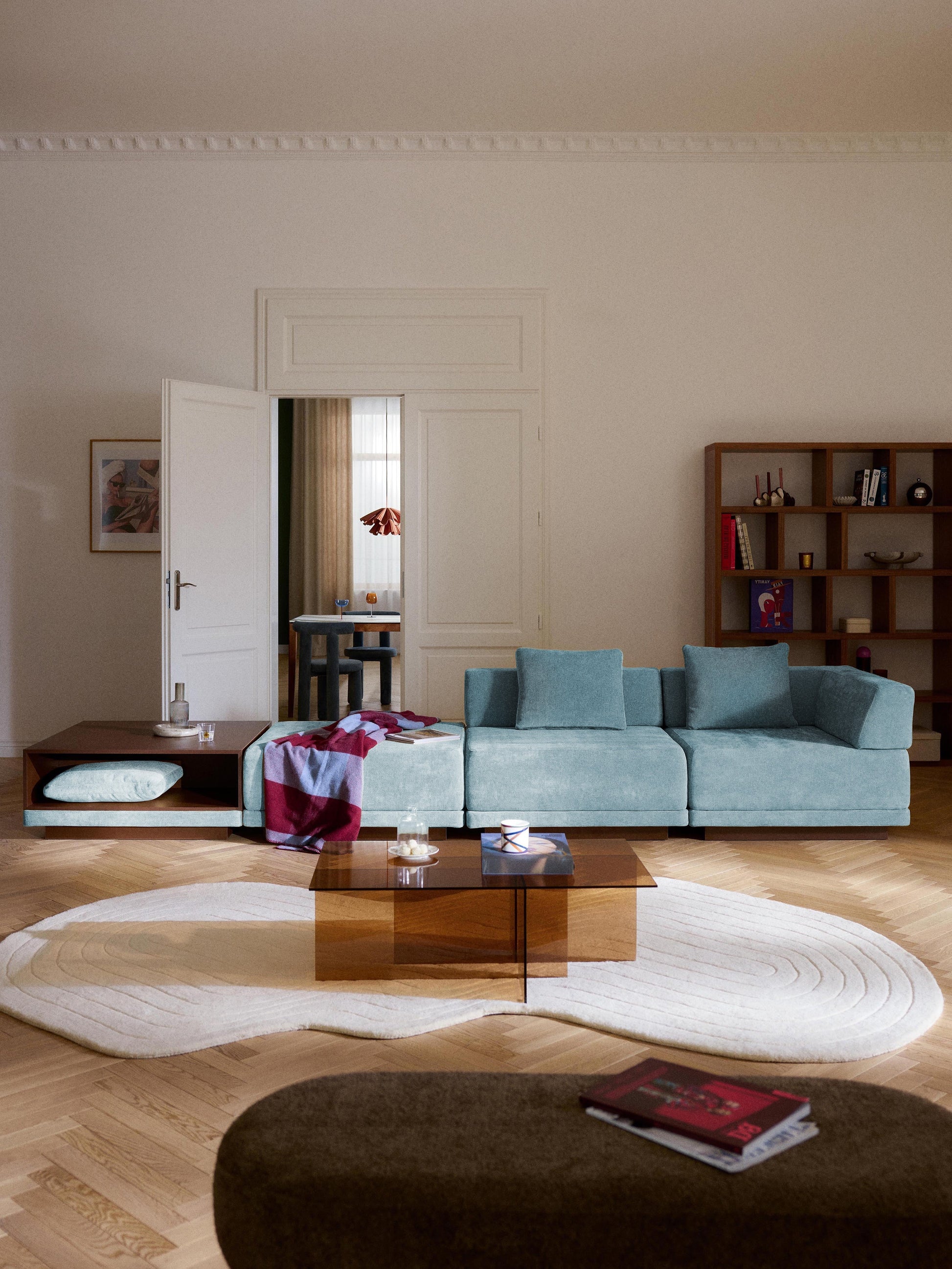 Warehamy Colin Modular Sofa, 4-Seater, with Coffee Table & Ottoman