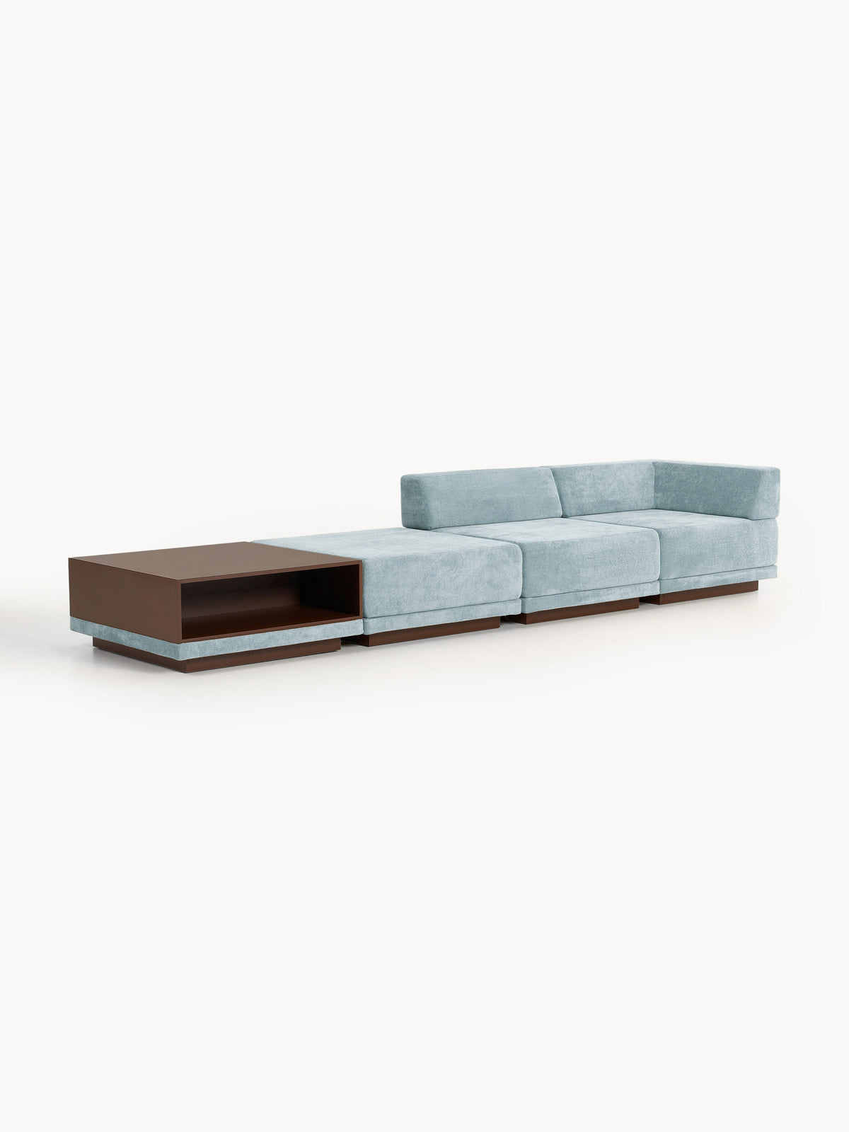 Warehamy Colin Modular Sofa, 4-Seater, with Coffee Table & Ottoman