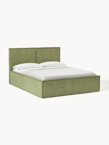 Warehamy Dream Corduroy Bed with Storage, Upholstered