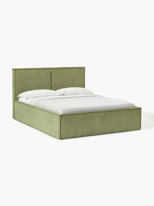 Warehamy Dream Corduroy Bed with Storage, Upholstered