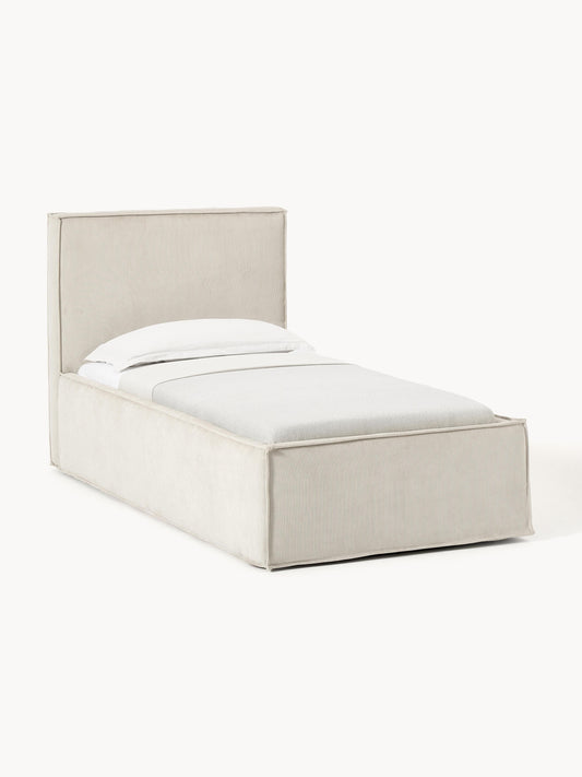 Warehamy Dream Single Corduroy Bed with Storage