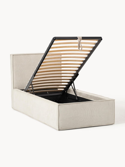 Warehamy Dream Single Corduroy Bed with Storage