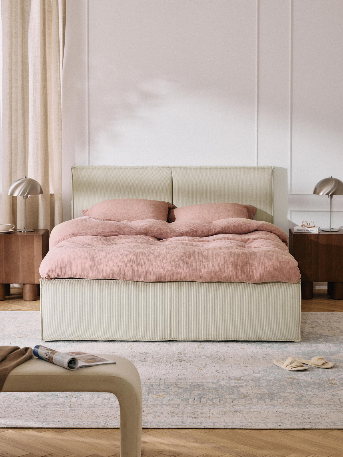 Warehamy Dream Upholstered Corduroy Bed