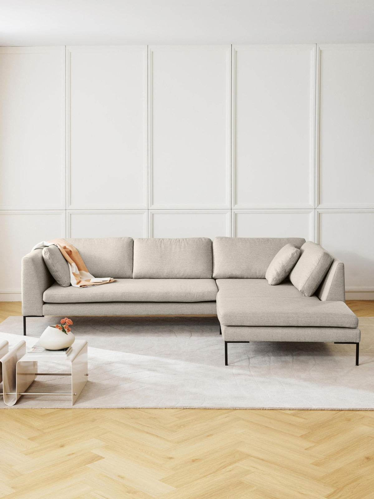 Warehamy Emma Sofa, Corner, with Metal Legs