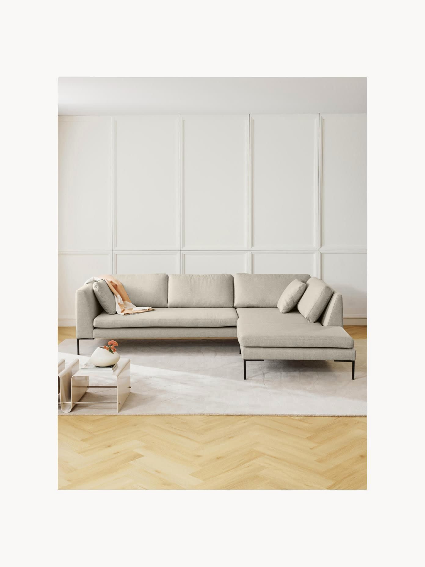 Warehamy Emma Sofa, Corner, with Metal Legs