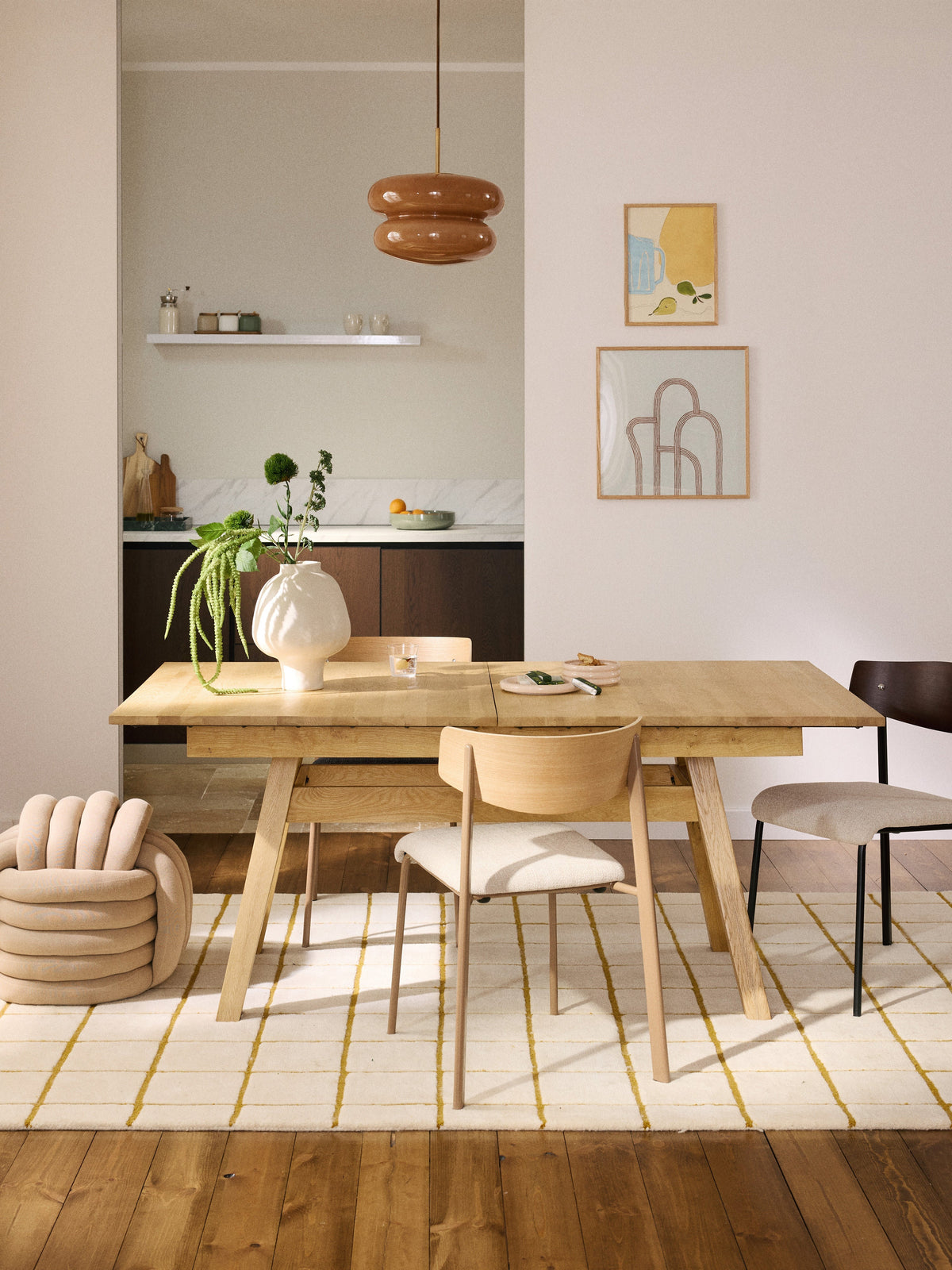 Warehamy Ethan Extendable Dining Table, Size 180 - 220 x 100 cm