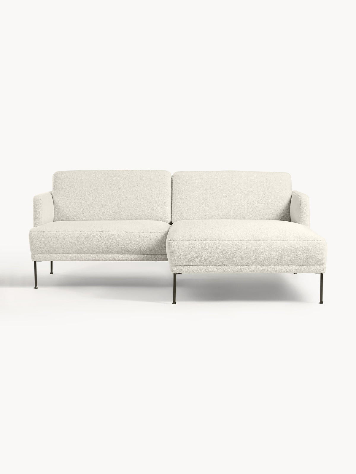 Warehamy Fluente Teddy Fabric Corner Sofa, Small
