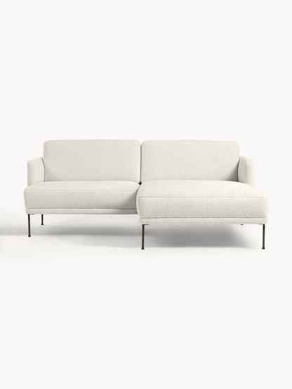 Warehamy Fluente Teddy Fabric Corner Sofa, Small
