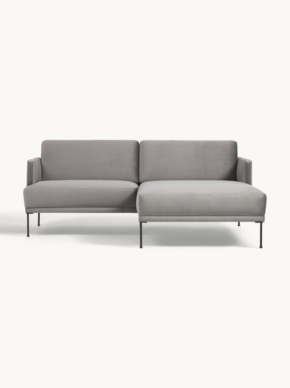 Warehamy Fluente Velvet Corner Sofa, Small