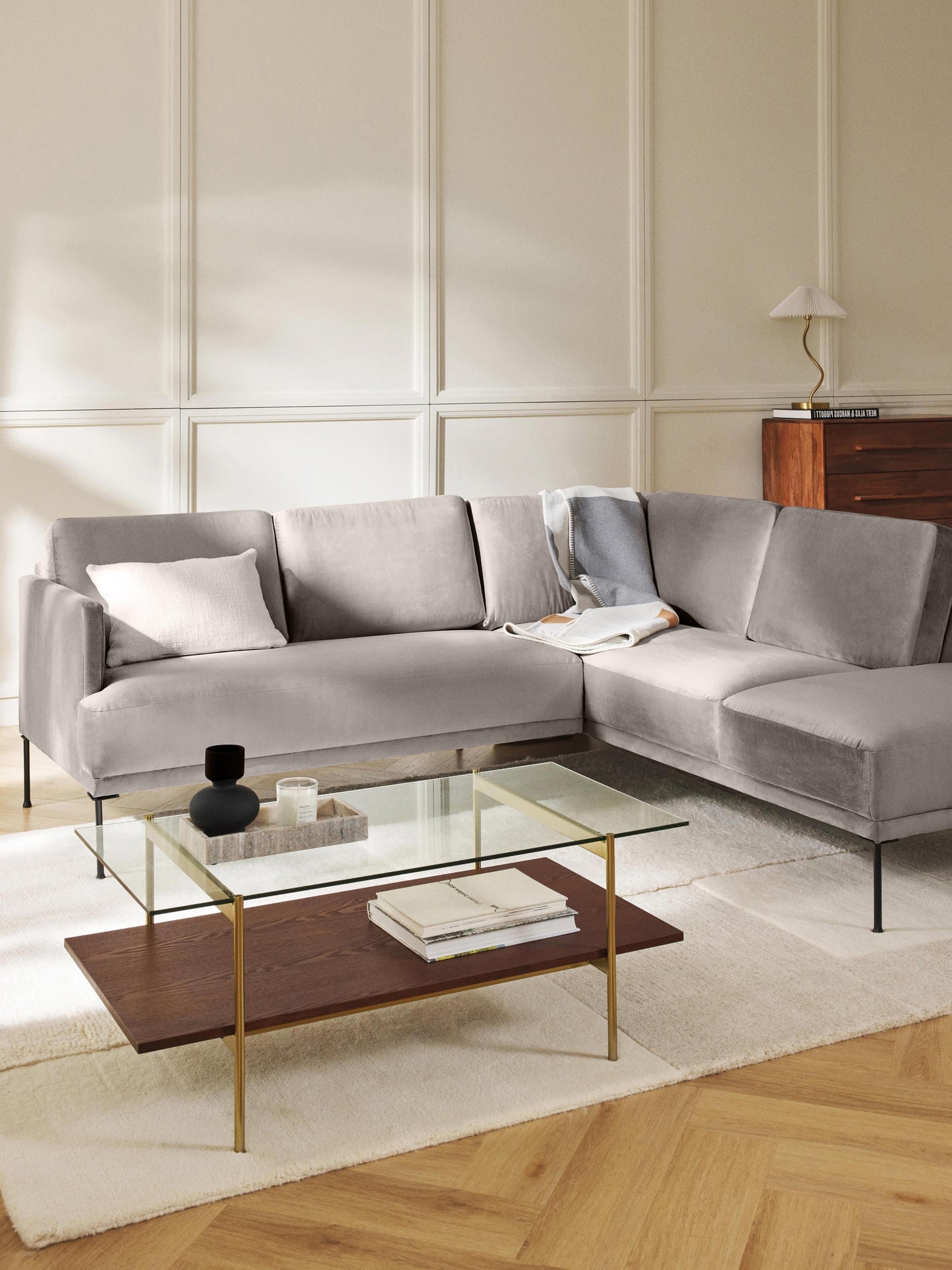 Warehamy Fluente Velvet Sofa (Corner)