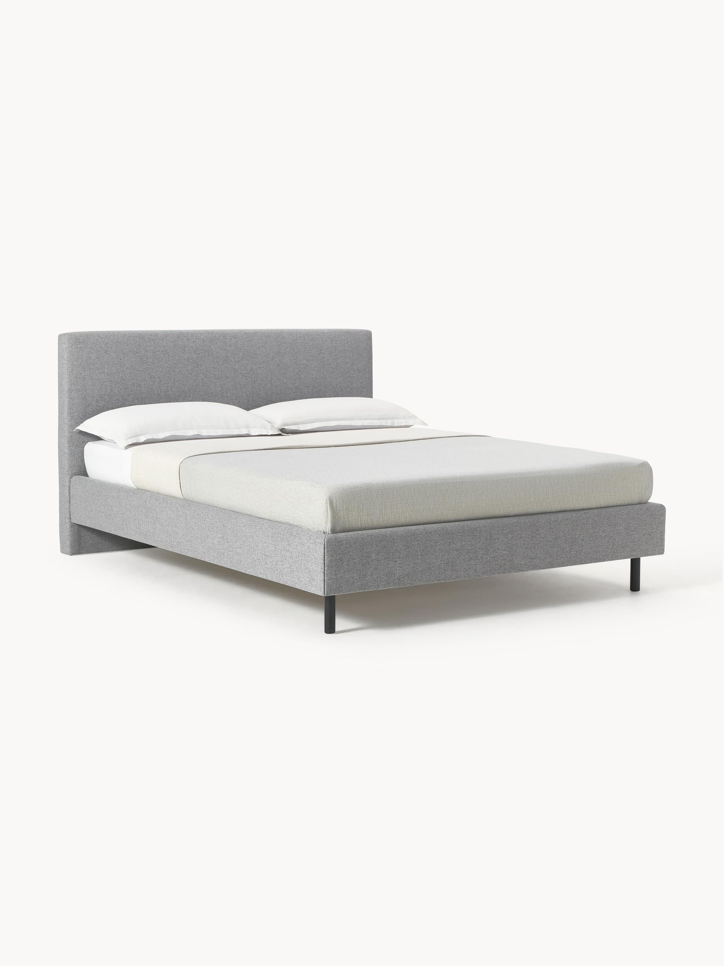 Warehamy Giulia Bed, Upholstered, with Wooden Feet