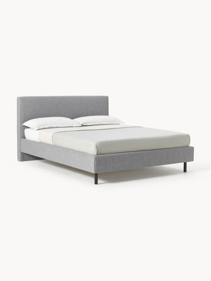 Warehamy Giulia Bed, Upholstered, with Wooden Feet