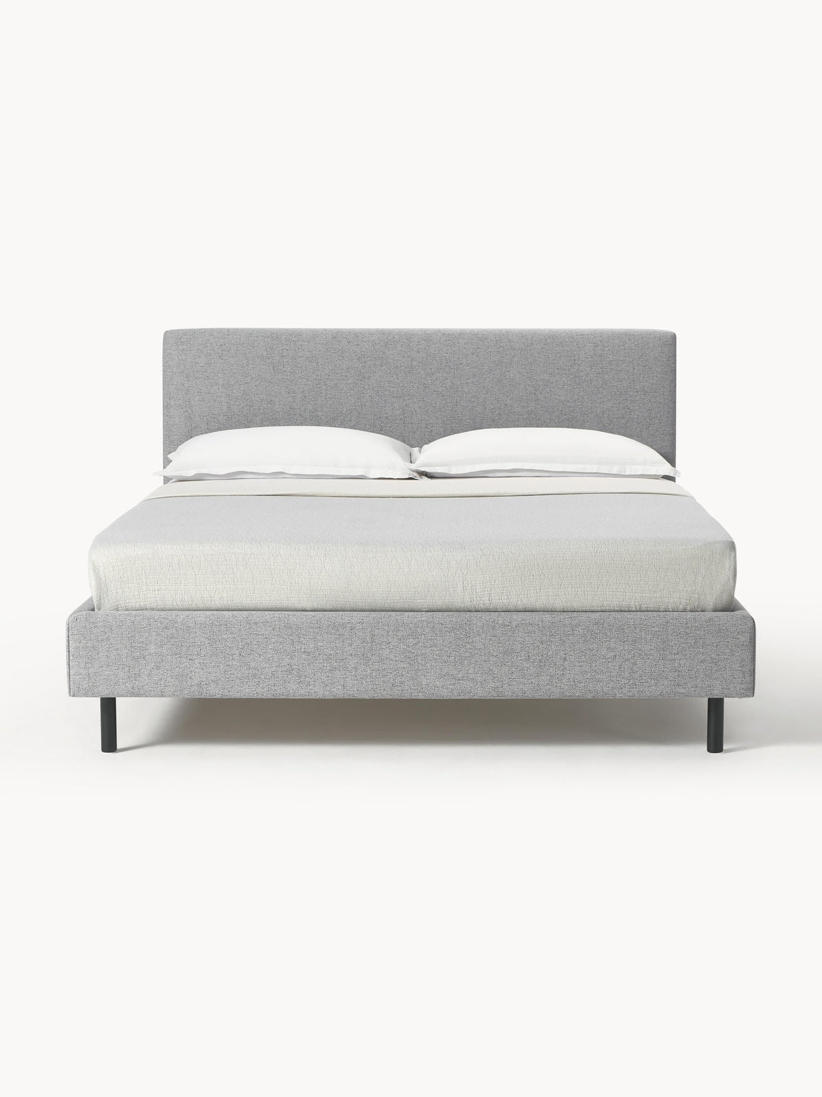 Warehamy Giulia Bed, Upholstered, with Wooden Feet