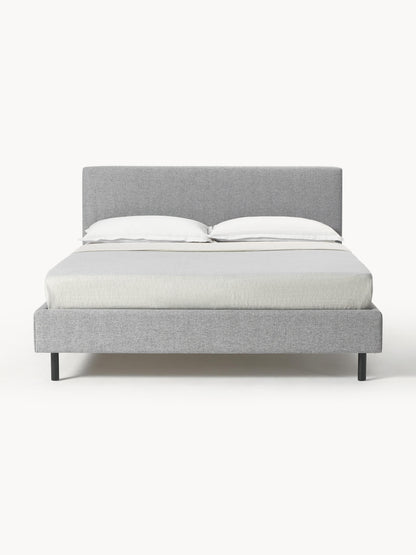 Warehamy Giulia Bed, Upholstered, with Wooden Feet