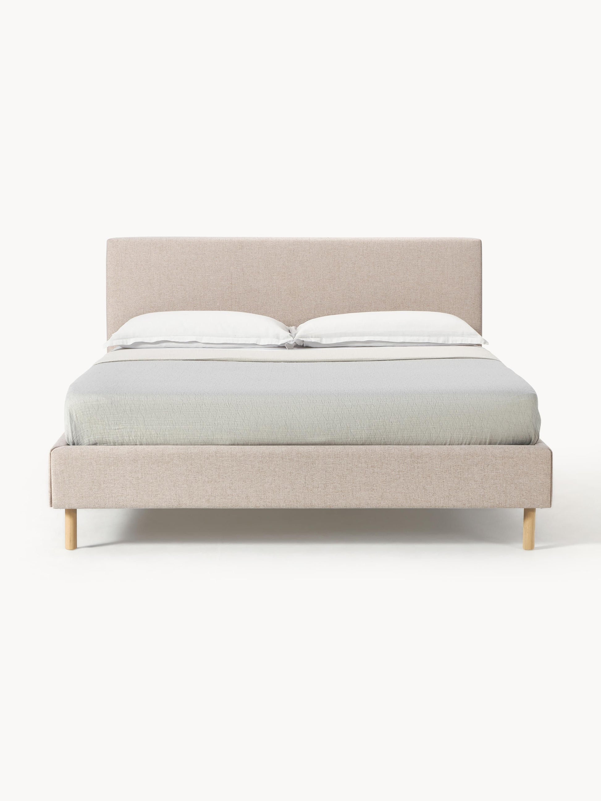 Warehamy Giulia Bed, Upholstered, with Wooden Feet