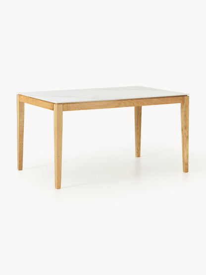 Warehamy Jackson Dining Table with Marble-Look Tabletop, Available in Various Sizes