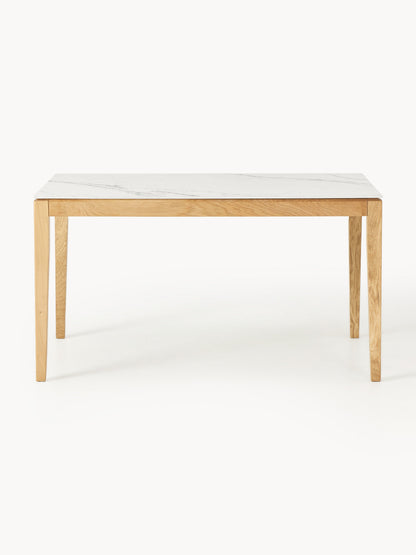 Warehamy Jackson Dining Table with Marble-Look Tabletop, Available in Various Sizes