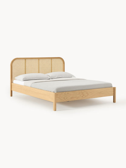 Warehamy Jones Wooden Bed, Vienna Cane Headboard