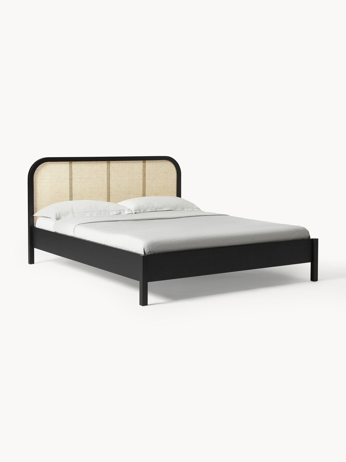 Warehamy Jones Wooden Bed, Vienna Cane Headboard
