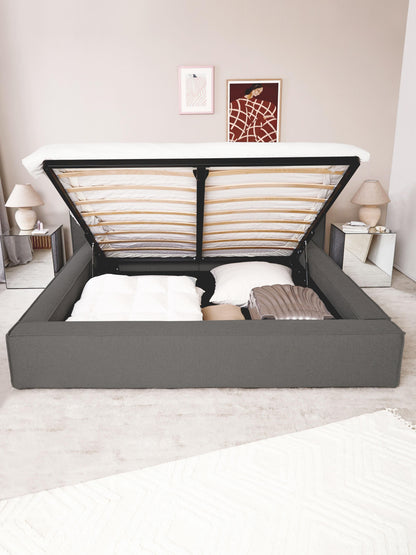 Warehamy Lennon Bed, Upholstered, with Storage