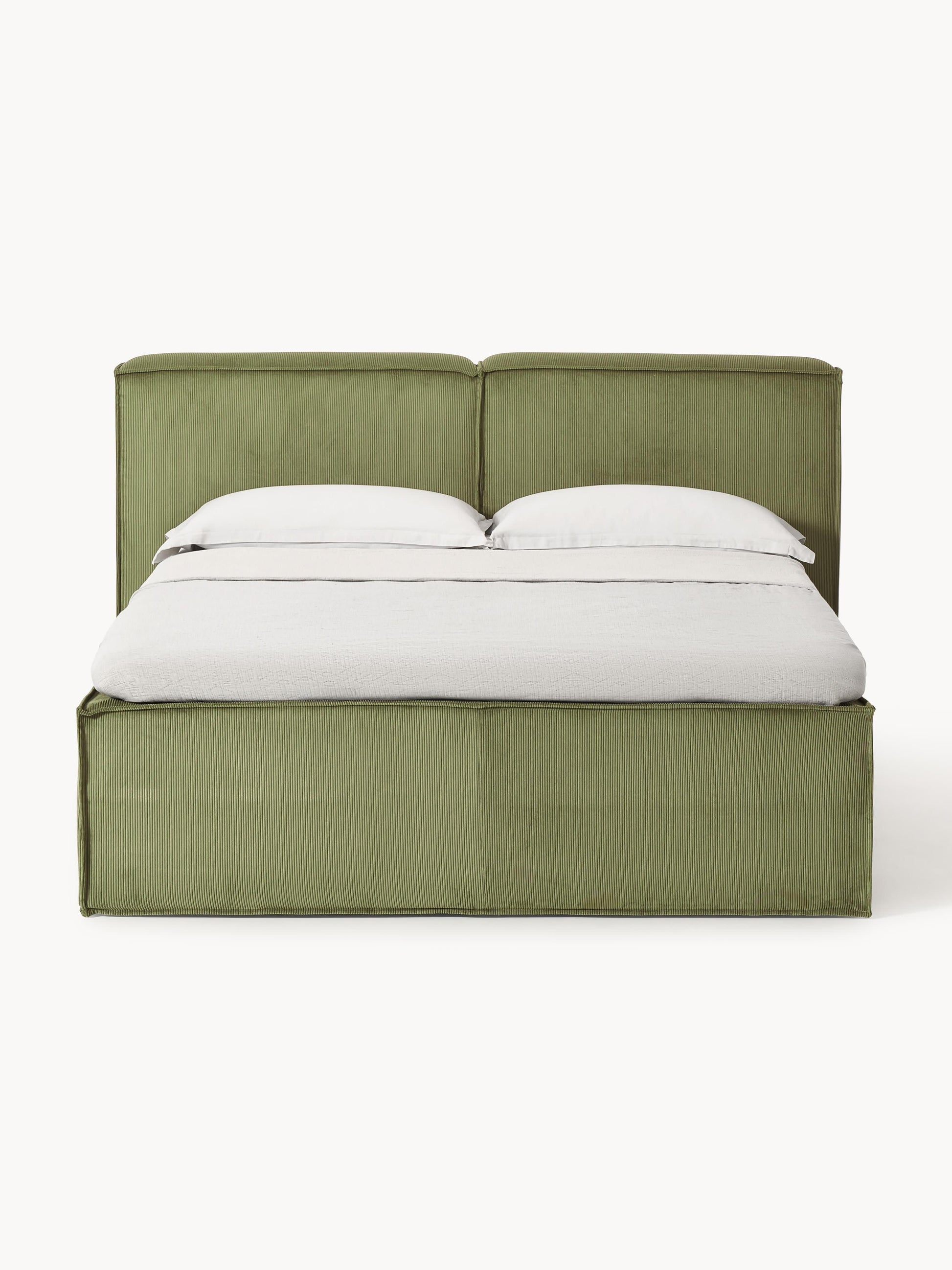 Warehamy Lennon Box Spring Corduroy Bed