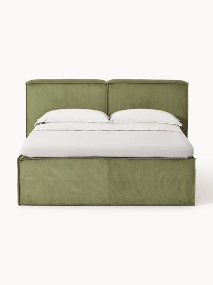 Warehamy Lennon Box Spring Corduroy Bed