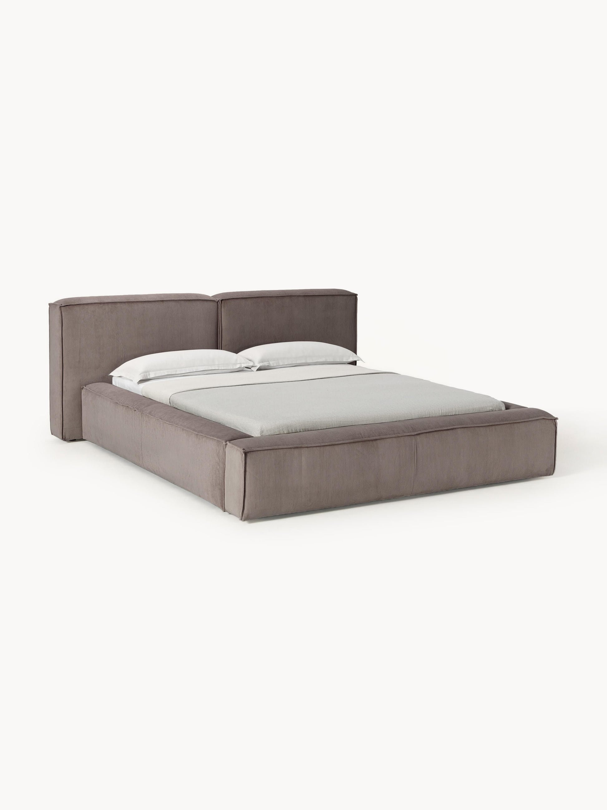 Warehamy Lennon Corduroy Bed with Storage, Upholstered