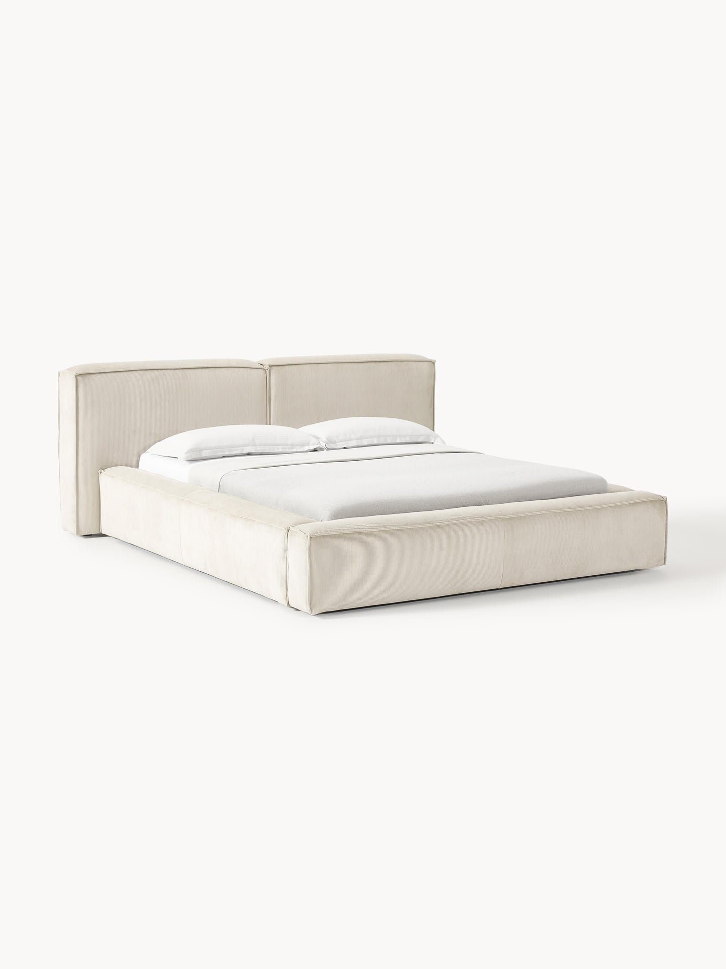 Warehamy Lennon Corduroy Bed with Storage, Upholstered