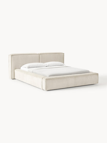 Warehamy Lennon Corduroy Bed with Storage, Upholstered
