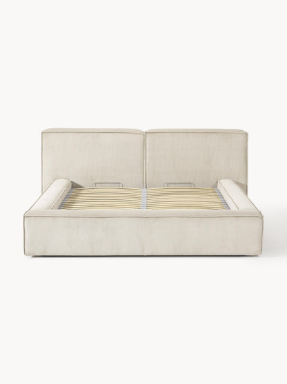 Warehamy Lennon Corduroy Bed with Storage, Upholstered