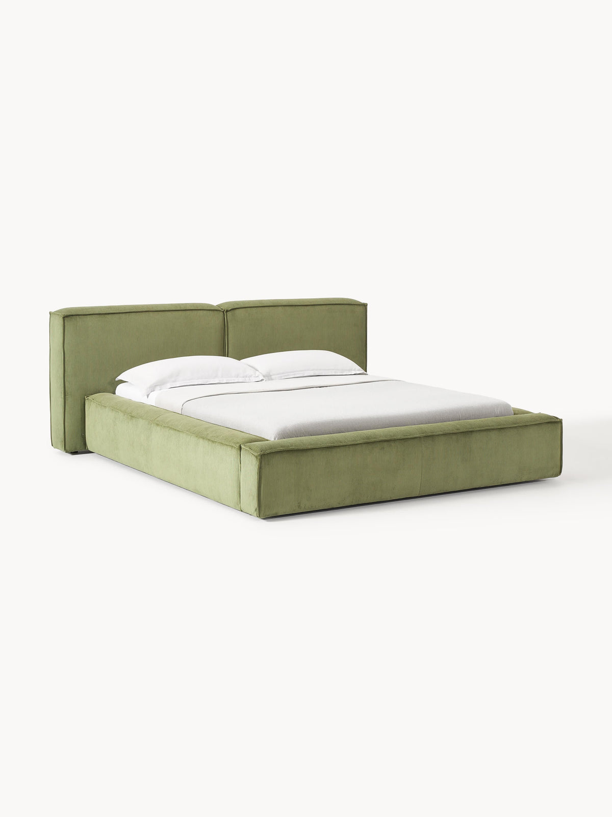 Warehamy Lennon Corduroy Bed with Storage, Upholstered