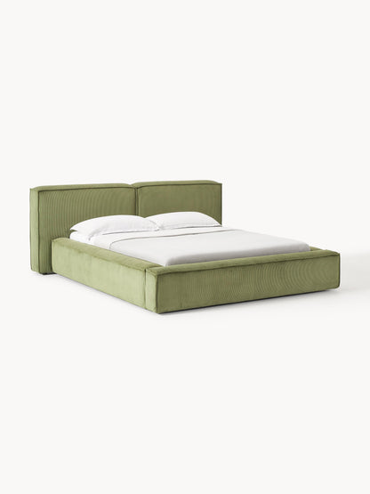 Warehamy Lennon Corduroy Bed with Storage, Upholstered