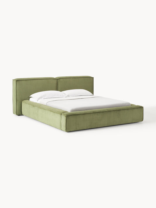 Warehamy Lennon Corduroy Bed with Storage, Upholstered