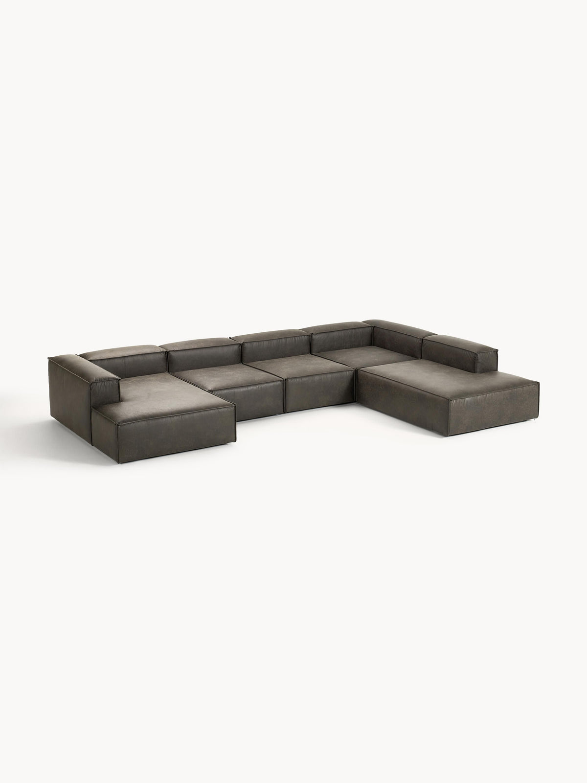Warehamy Lennon Leather Modular Sofa, XL
