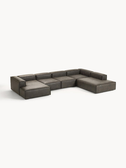 Warehamy Lennon Leather Modular Sofa, XL