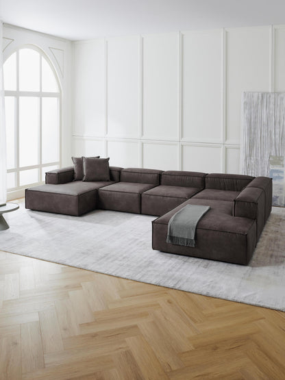Warehamy Lennon Leather Modular Sofa, XL