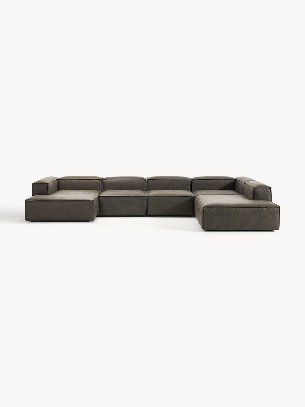 Warehamy Lennon Leather Modular Sofa, XL