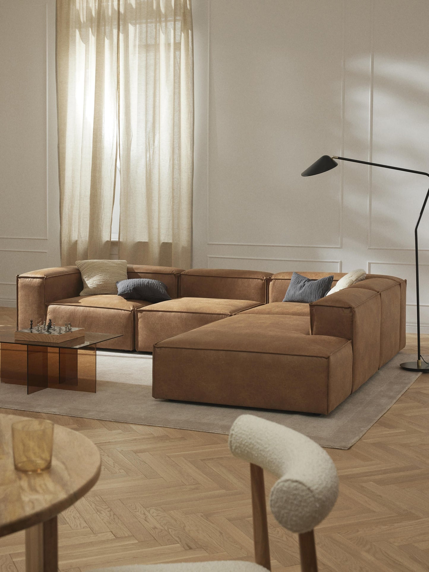 Warehamy Lennon Leather Ottoman Section