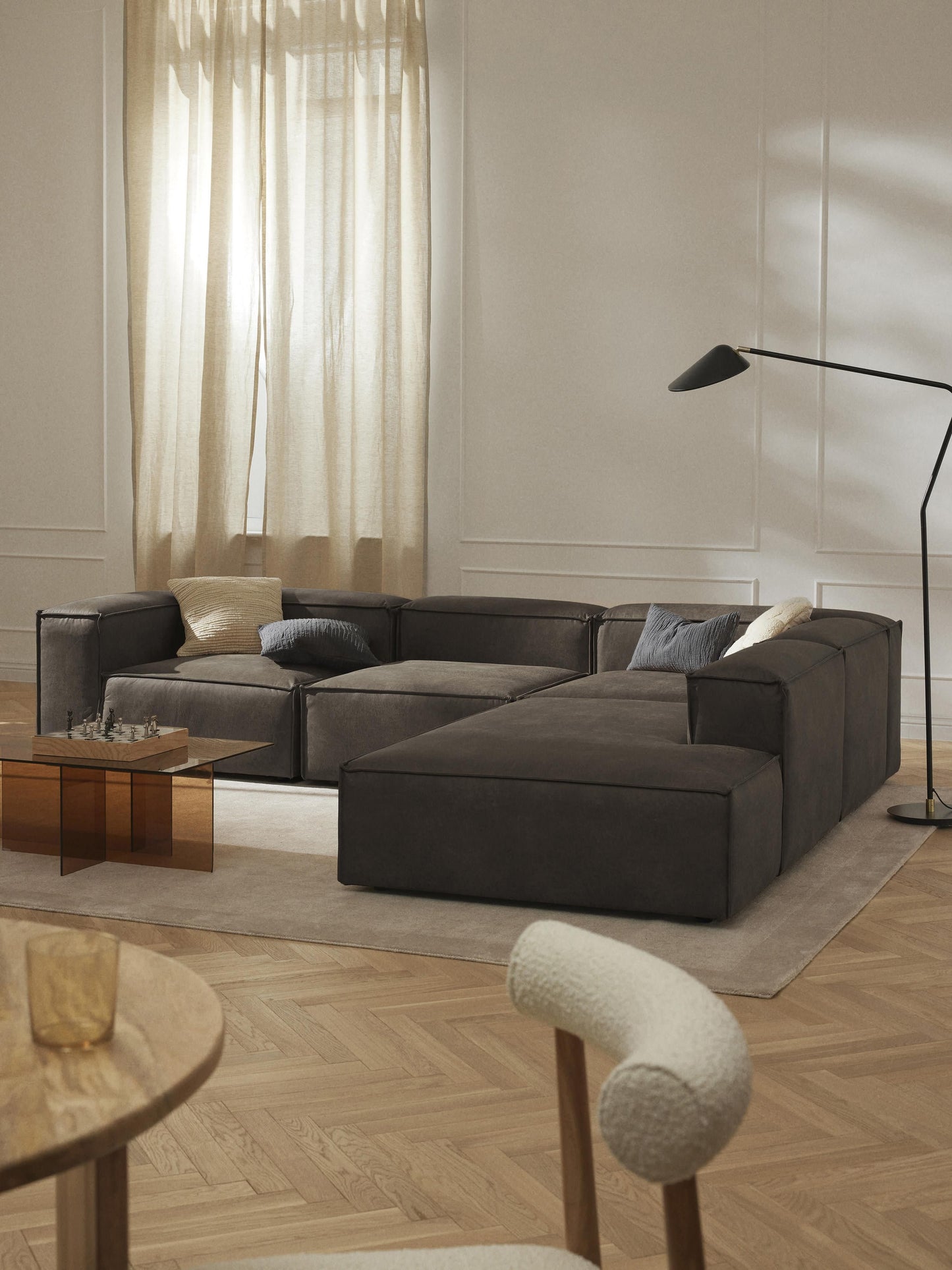 Warehamy Lennon Leather Ottoman Section