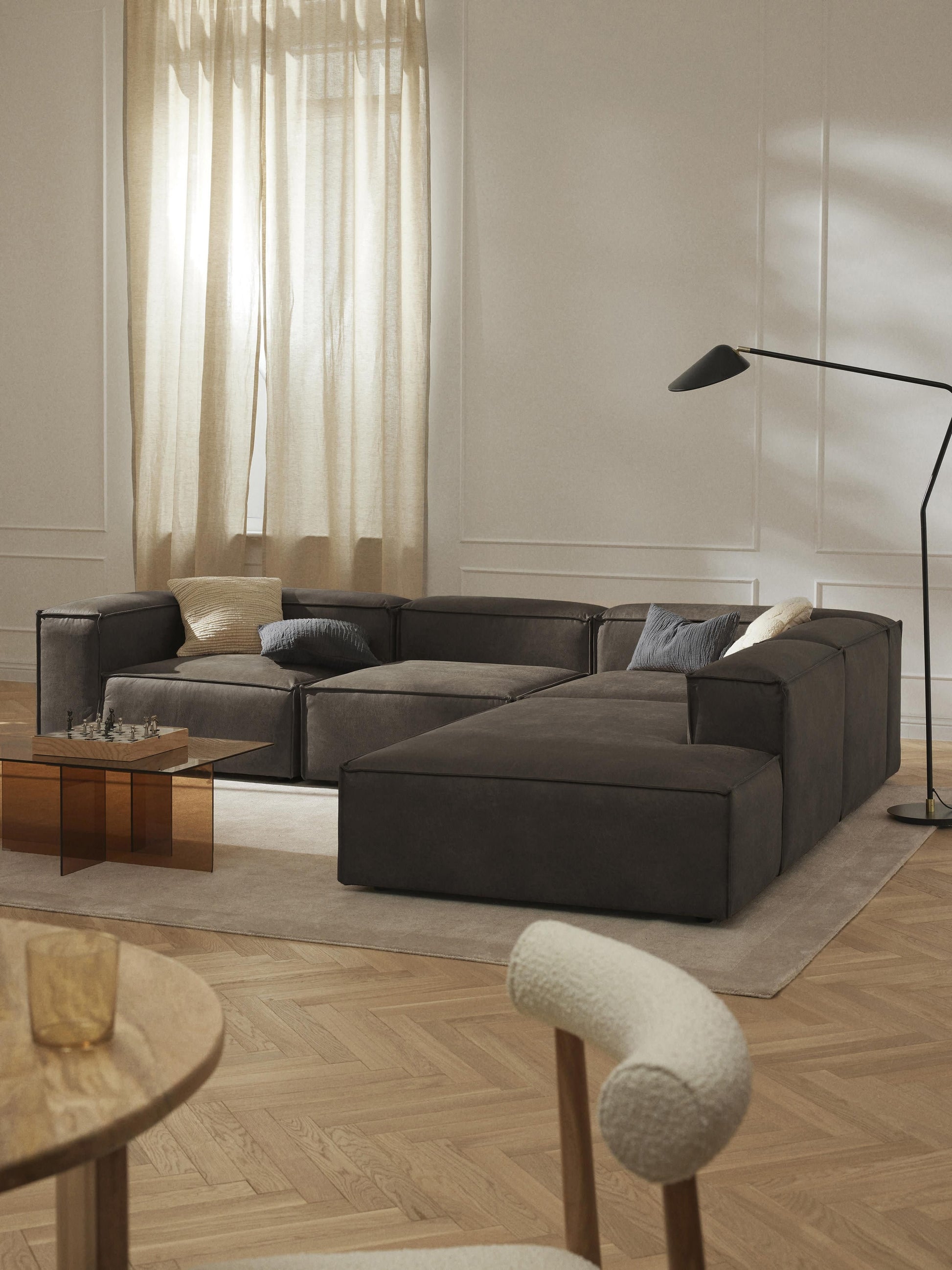 Warehamy Lennon Leather Ottoman Section