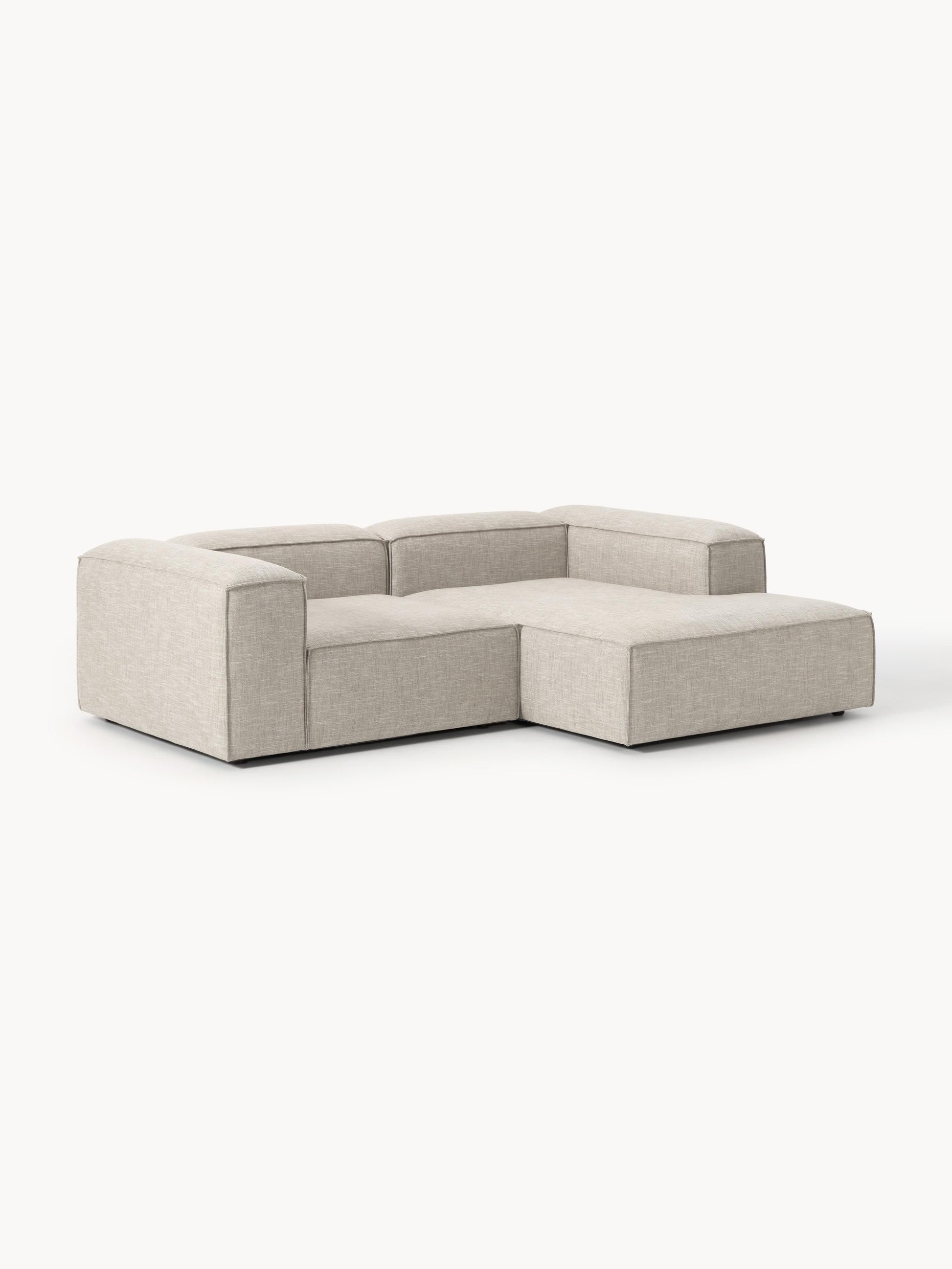 Warehamy Lennon Linen Blend Corner Sofa (2-Seater), Modular