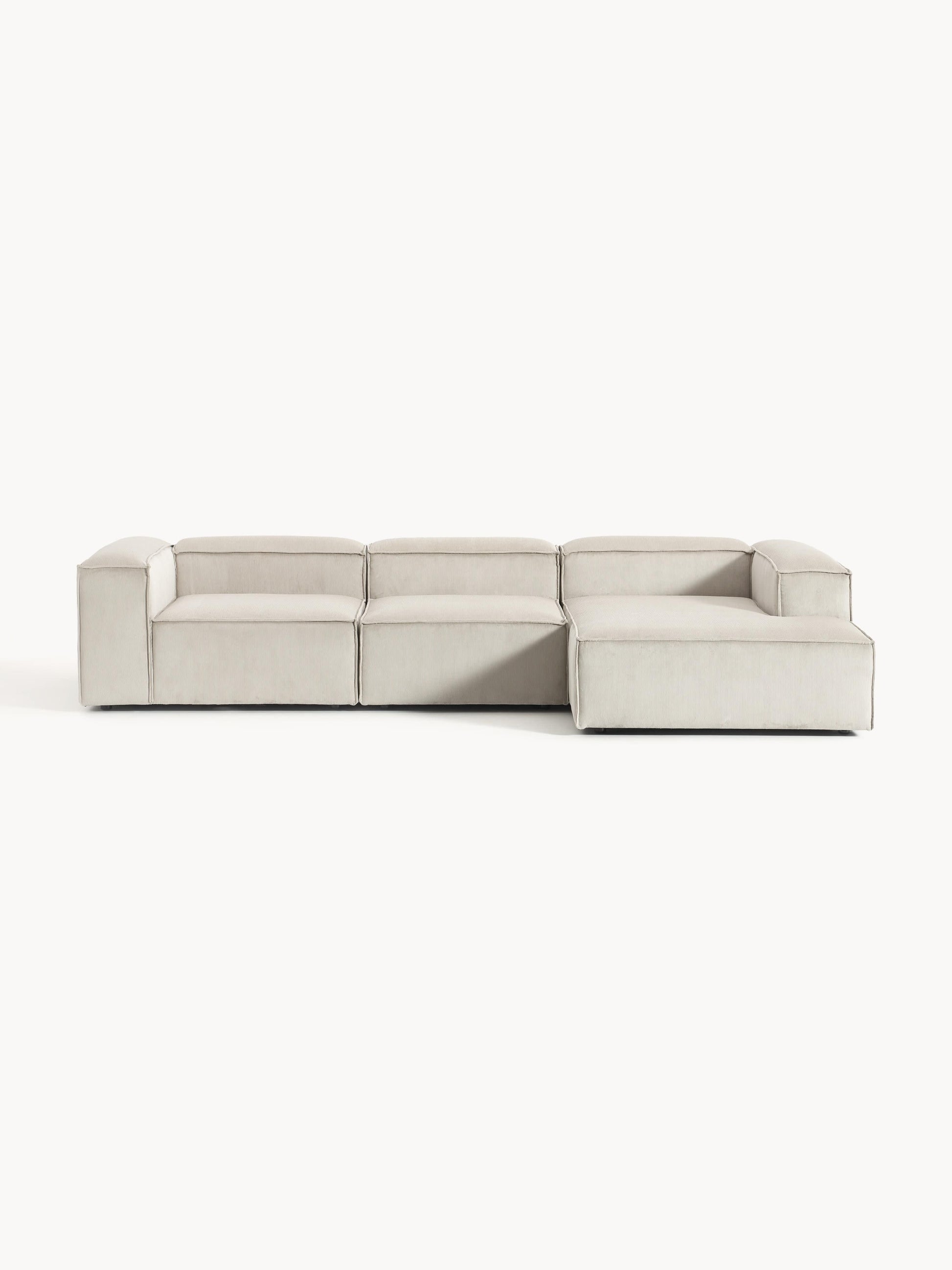 Warehamy Lennon Modular Corner Sofa, Corduroy, 4-Seater
