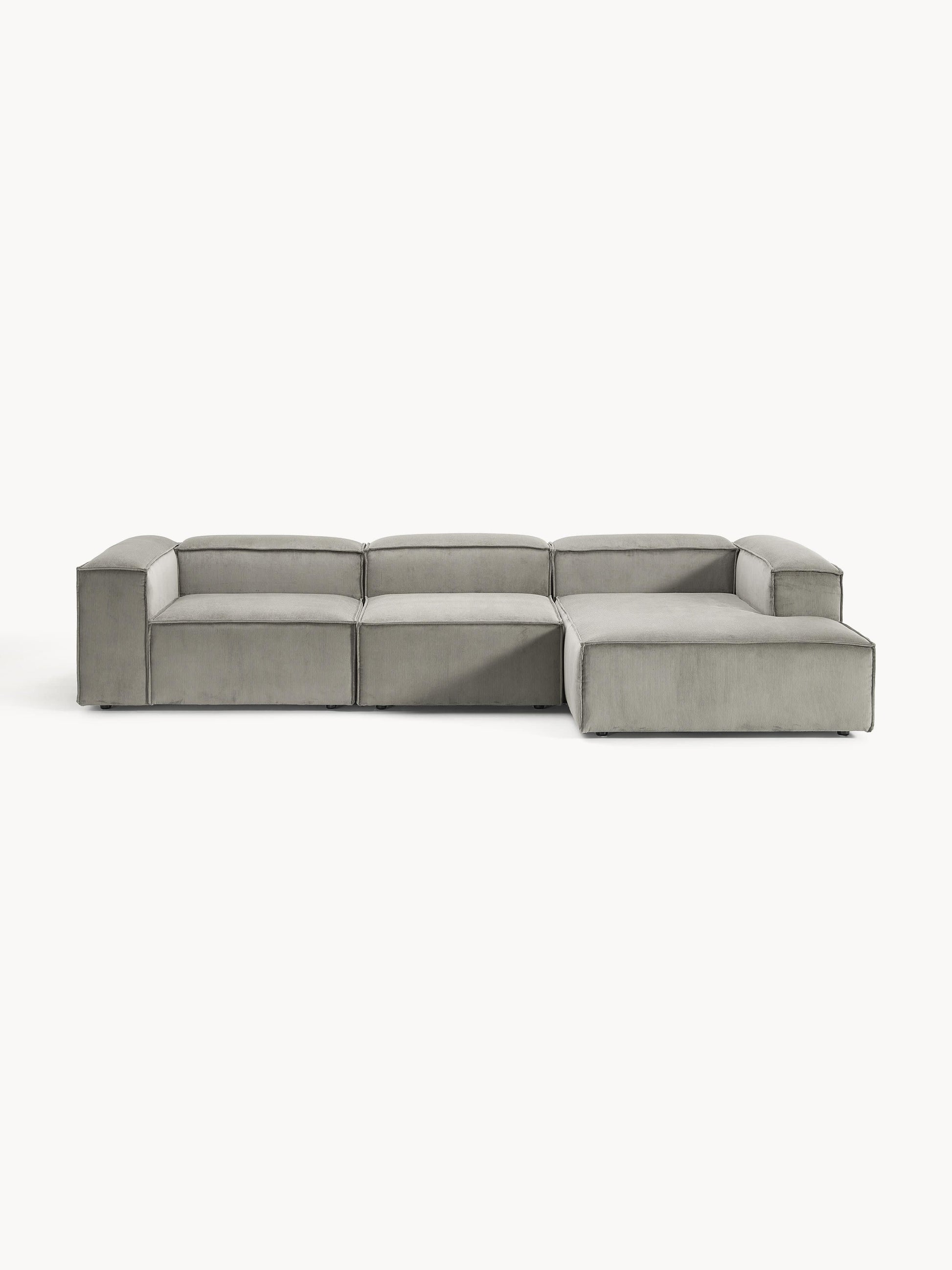 Warehamy Lennon Modular Corner Sofa, Corduroy, 4-Seater