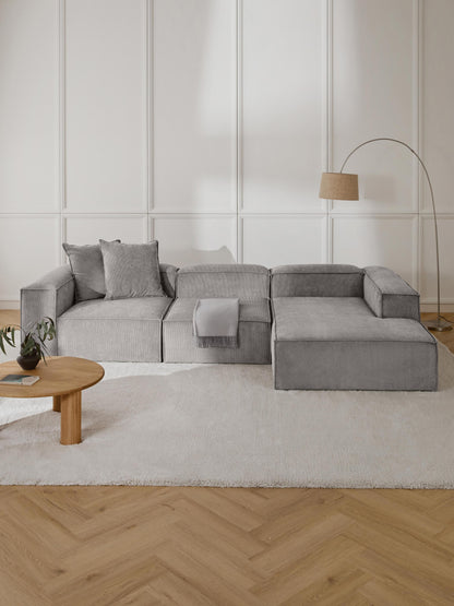 Warehamy Lennon Modular Corner Sofa, Corduroy, 4-Seater