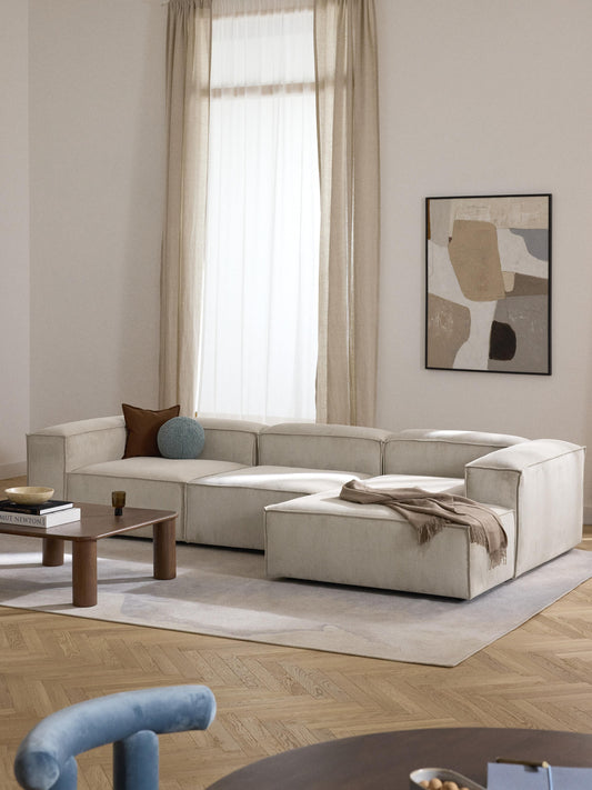 Warehamy Lennon Modular Corner Sofa, Corduroy, 4-Seater