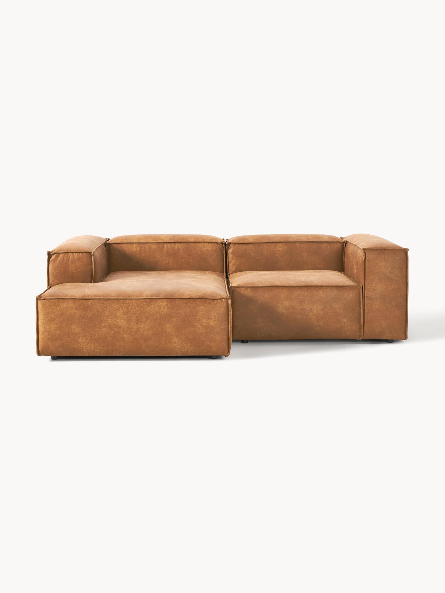 Warehamy Lennon Modular Corner Sofa, Leather, 2-Seater
