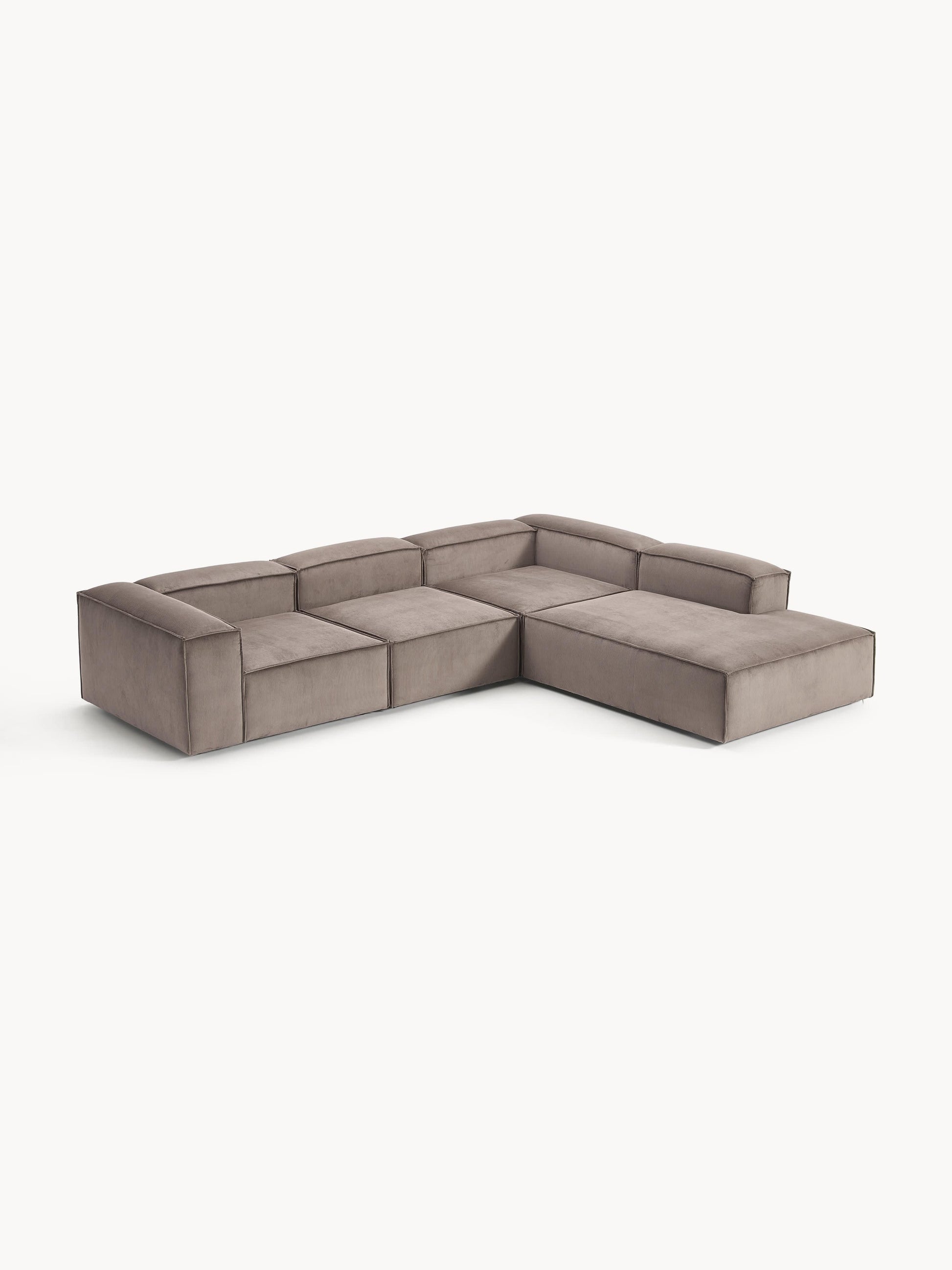 Warehamy Lennon Modular XL Corner Sofa, Corduroy, 4-Seater